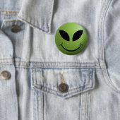 Alien Happy Face Ronde Button 5,7 Cm (In situ)