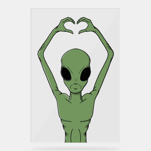 Alien Hart Pose Acryl Bord (Voorkant)