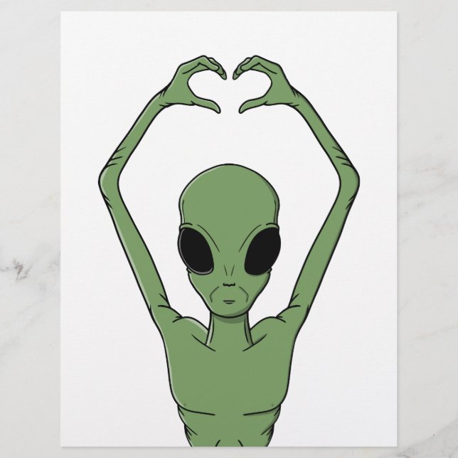 Alien Hart Pose Briefhoofd (Voorkant)