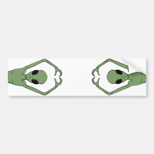 Alien Hart Pose Bumpersticker (Voorkant)