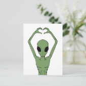 Alien Hartpose Feestdagenkaart (Staand voorkant)
