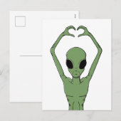 Alien Hartpose Feestdagenkaart (Voorkant / Achterkant)