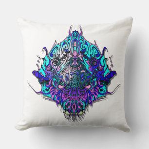 Alien Head - blauw en paarse Kussen