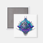 Alien Head - blauw en paarse Magneet (Voorkant / Achterkant)