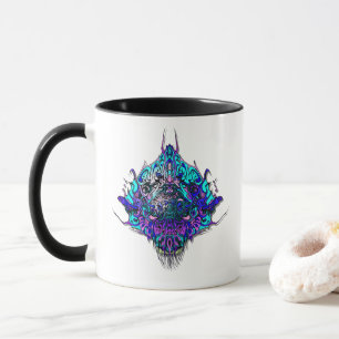 Alien Head - blauw en paarse Mok