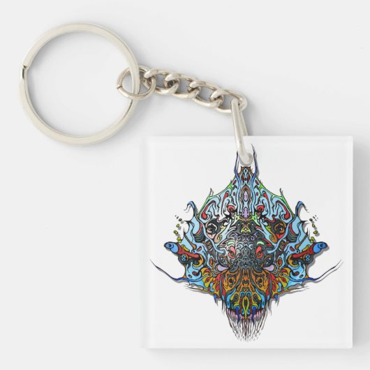Alien Head - Blauw Sleutelhanger (voorkant)