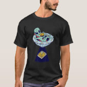 Alien Head Eating Pizza Ufo buitenaardse eenheid T-shirt (Voorkant)