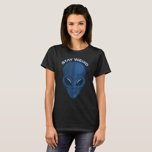 Alien Head houdt vreemde aliens ruimtevaart met Ki T-shirt (Voorkant volledig)