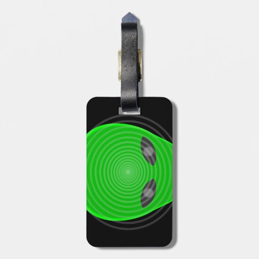 Alien Head Mind Control Bagagelabel (Achterkant verticaal)