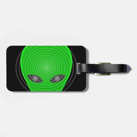 Alien Head Mind Control Bagagelabel (Achterkant horizontaal)