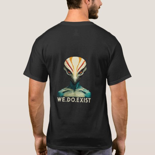 Alien Head - Nous existons T-Shirt (Dos)