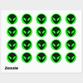 Alien Head Ronde Sticker (Vel)