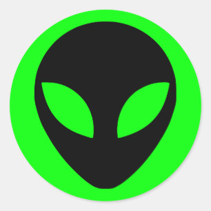 Alien Head Ronde Sticker