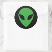 Alien Head Ronde Sticker (Tas)