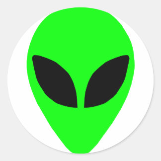 Alien Head Ronde Sticker
