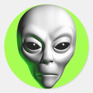 Alien Head Ronde Sticker