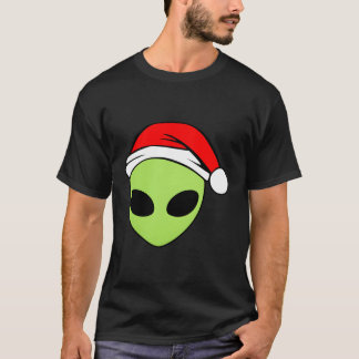 Alien Head Santa Hat Grappige Alien Geloof UFO Voo T-shirt