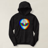 Alien Head Trippy Vaporwave Techno Rave EDM Music Hoodie (Design voorkant)