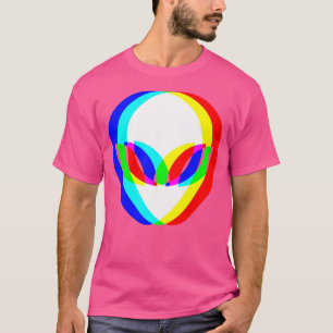 Alien Head Trippy Vaporwave Techno Rave EDM Muziek T-shirt