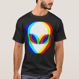Alien Head Trippy Vaporwave Techno Rave EDM Muziek T-shirt