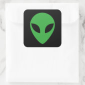 Alien Head Vierkante Sticker (Tas)