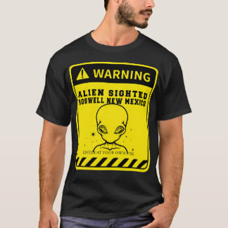 Alien Head Warning Alien Sight Roswell Nieuw Mexic T-shirt