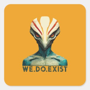 Alien Head - we bestaan Vierkante Sticker