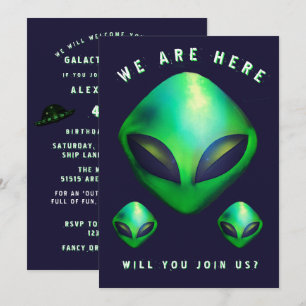 Alien Heads 40ste verparty Kaart