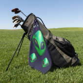 Alien Heads "We Are Here"  Golfhanddoek (Groen)