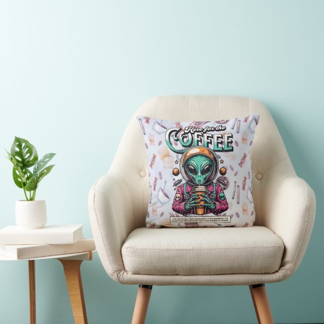 Alien Here voor het Coffee Sierkussen (Stoel)