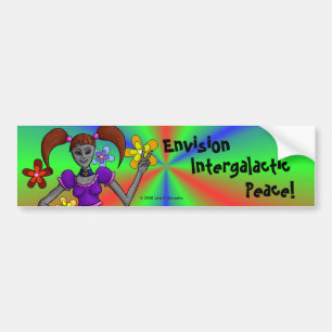Alien Hippy Bumpersticker