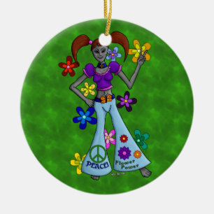 Alien Hippy Keramisch Ornament