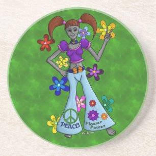 Alien Hippy Zandsteen Onderzetter