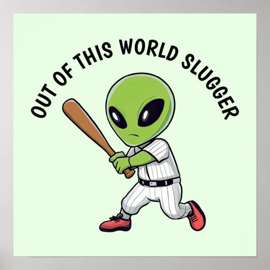 Alien Honkbalspeler Poster (Voorkant)