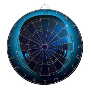 Alien-hoofd in de ruimte dartbord