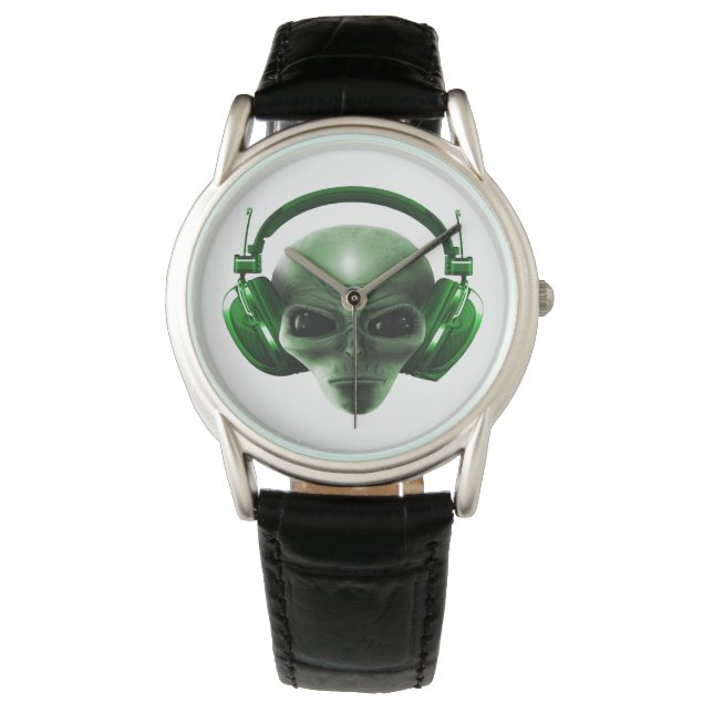 Alien-hoofdtelefoon Horloge (Voorkant)