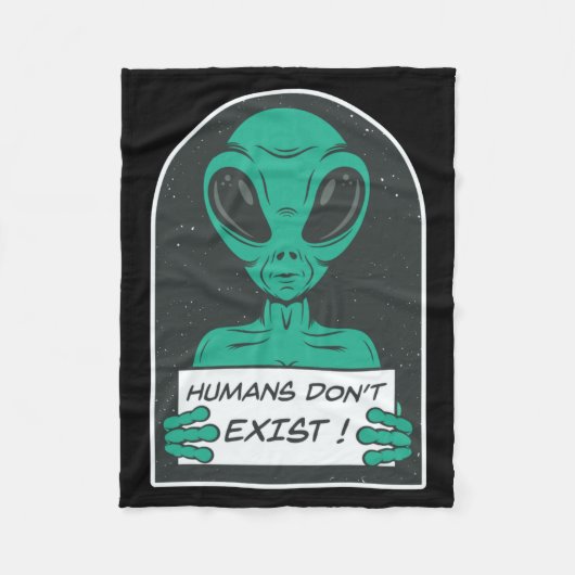 Alien Humans Dont Exist Fleece Deken (Voorkant)