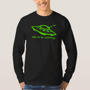Alien Hunter Vliegende Schotel UFO We komen eraan T-shirt