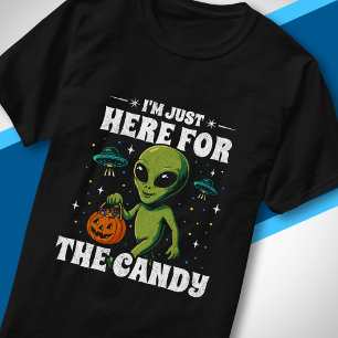 Alien Ik ben hier alleen voor de snoepjes Schattig T-shirt
