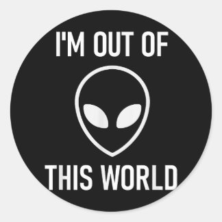 Alien, ik ben niet van deze wereld, grappig, grapj ronde sticker
