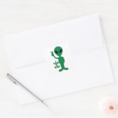 Alien - Ik kom in vrede Vierkante Sticker (Envelop)