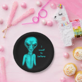 Alien, ik wil geloven papieren bordje (Feest)
