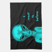 Alien, ik wil geloven theedoek (Verticaal)