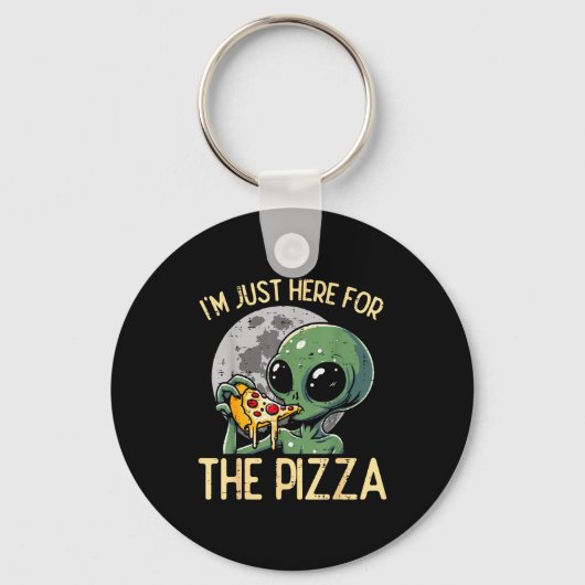 Alien Im Just Here For Zza Funny Food Snack Women Sleutelhanger (Voorkant)