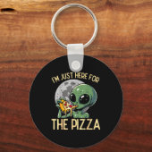 Alien Im Just Here For Zza Funny Food Snack Women Sleutelhanger (Voorkant)