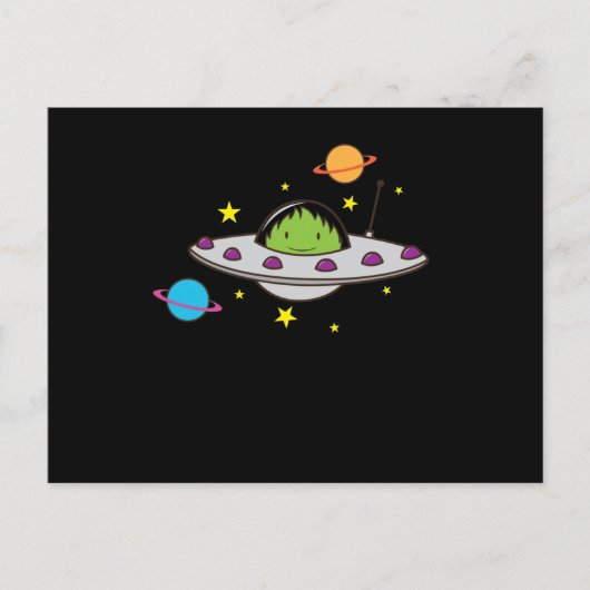 Alien im Ufo Briefkaart (Voorkant)