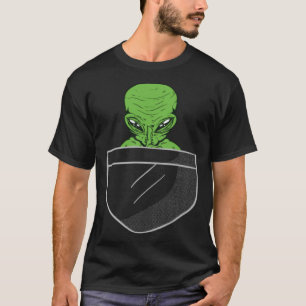 Alien in de zak UFO-ruimte buitenaards T-shirt