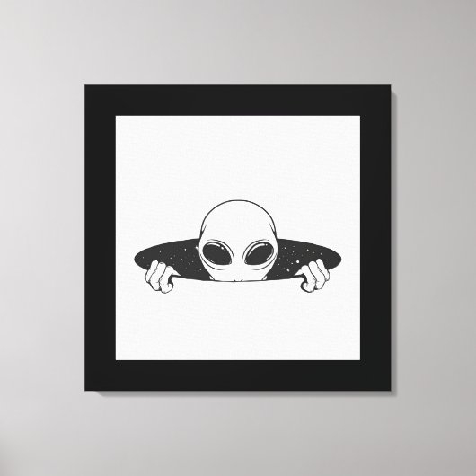 Alien in een eenzijdig, verrekend canvas afdrukken (Voorkant)