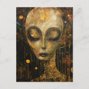 Alien in een Klimt-stijl Briefkaart