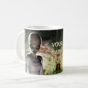 Alien in het sterrenstelsel. Gepersonaliseerd Koffiemok